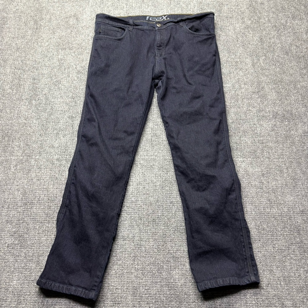 Reax 267 Jeans Mens 38x32 Blue Slim Straight Motorcycle Dyneema w/ Knee Pads